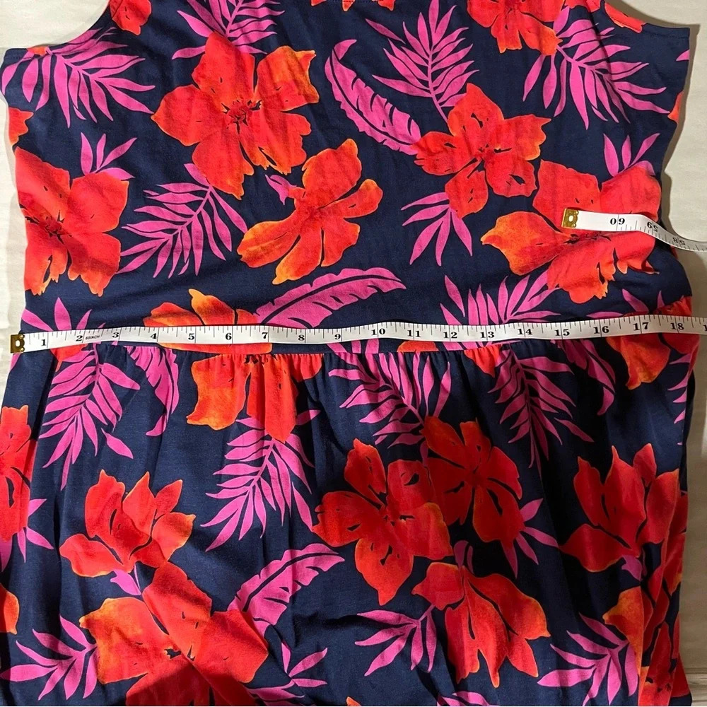 LANDS’ END ~ Hawaiian Beachy Floral Sleeveless Tiered Maxi Dress Modal - Picture 6 of 11